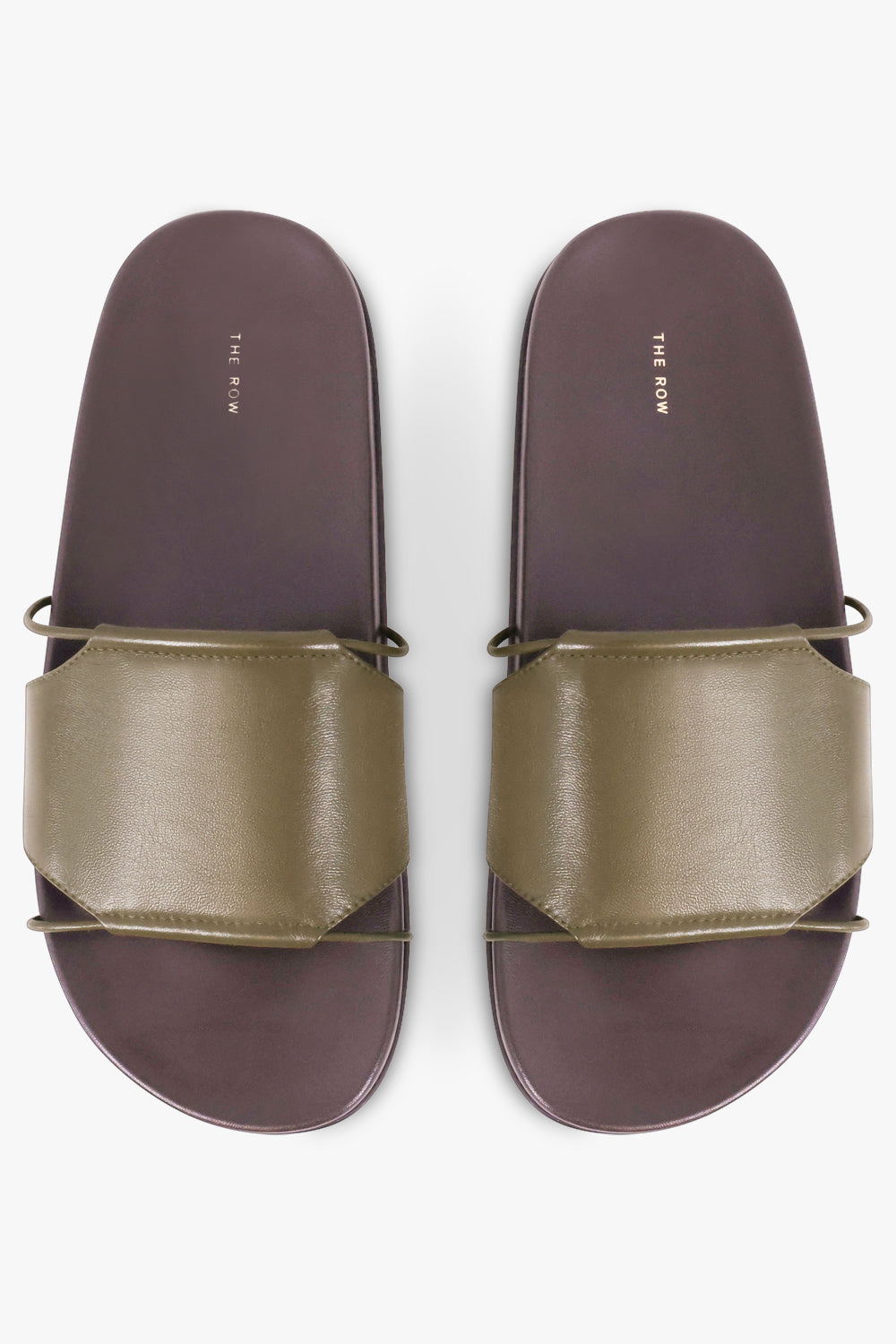 THE ROW SHOES Vivienne Flat Slide | Dark Basil