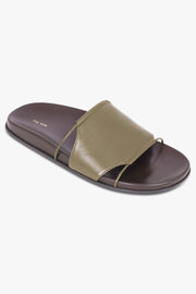 THE ROW SHOES Vivienne Flat Slide | Dark Basil