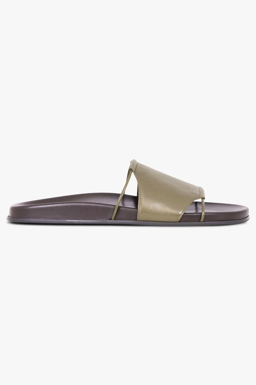 THE ROW SHOES Vivienne Flat Slide | Dark Basil