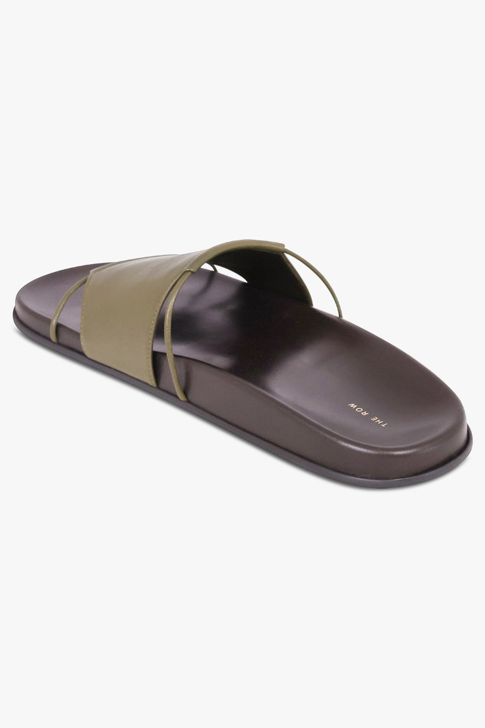 THE ROW SHOES Vivienne Flat Slide | Dark Basil