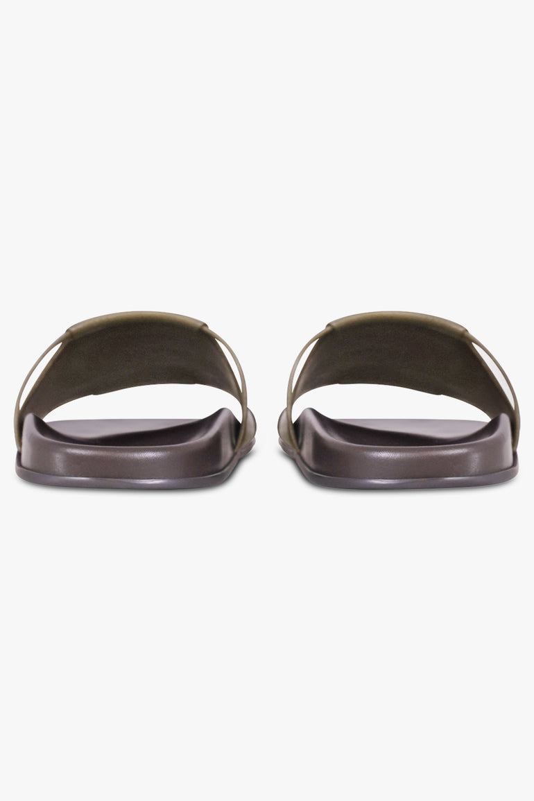 THE ROW SHOES Vivienne Flat Slide | Dark Basil