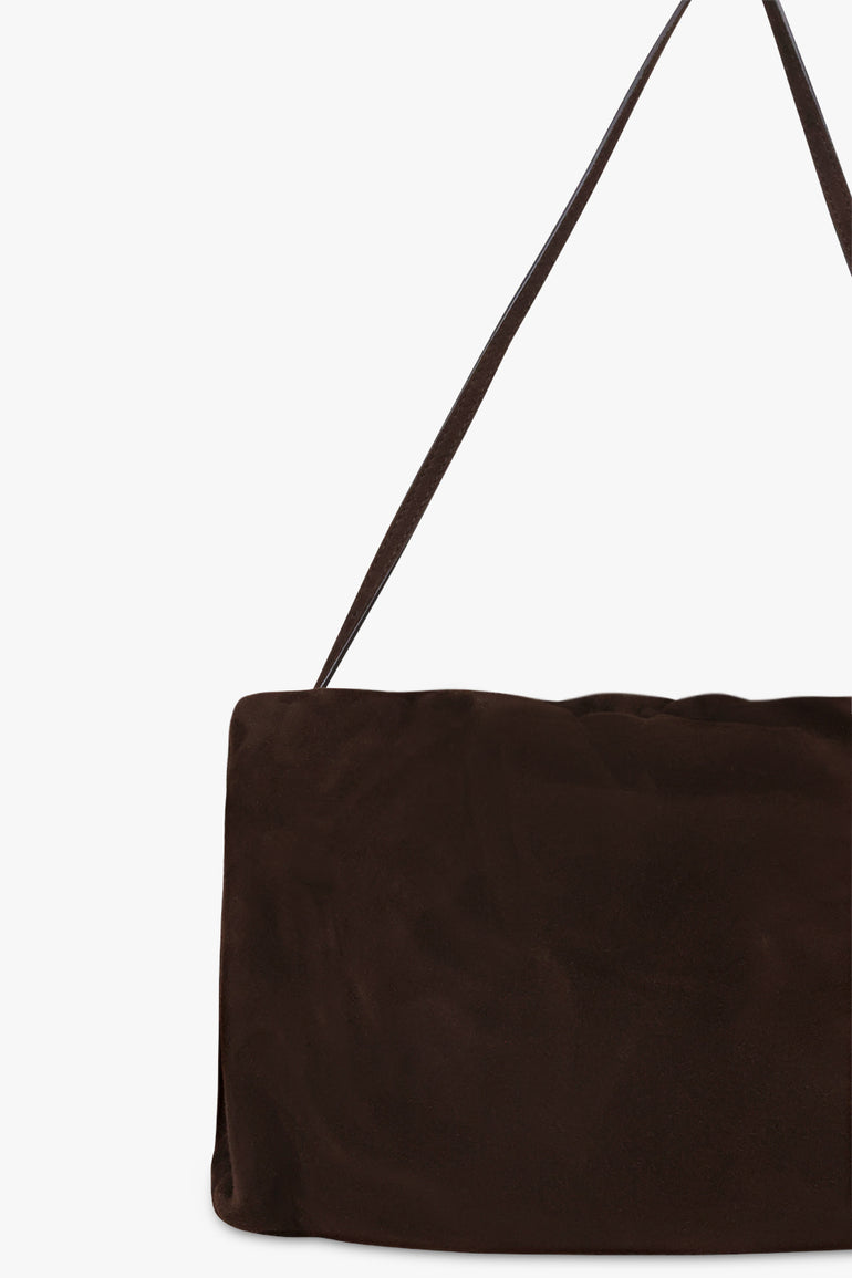 THE ROW BAGS BROWN / Mocha XL Bourse Suede Shoulder Bag | Mocha