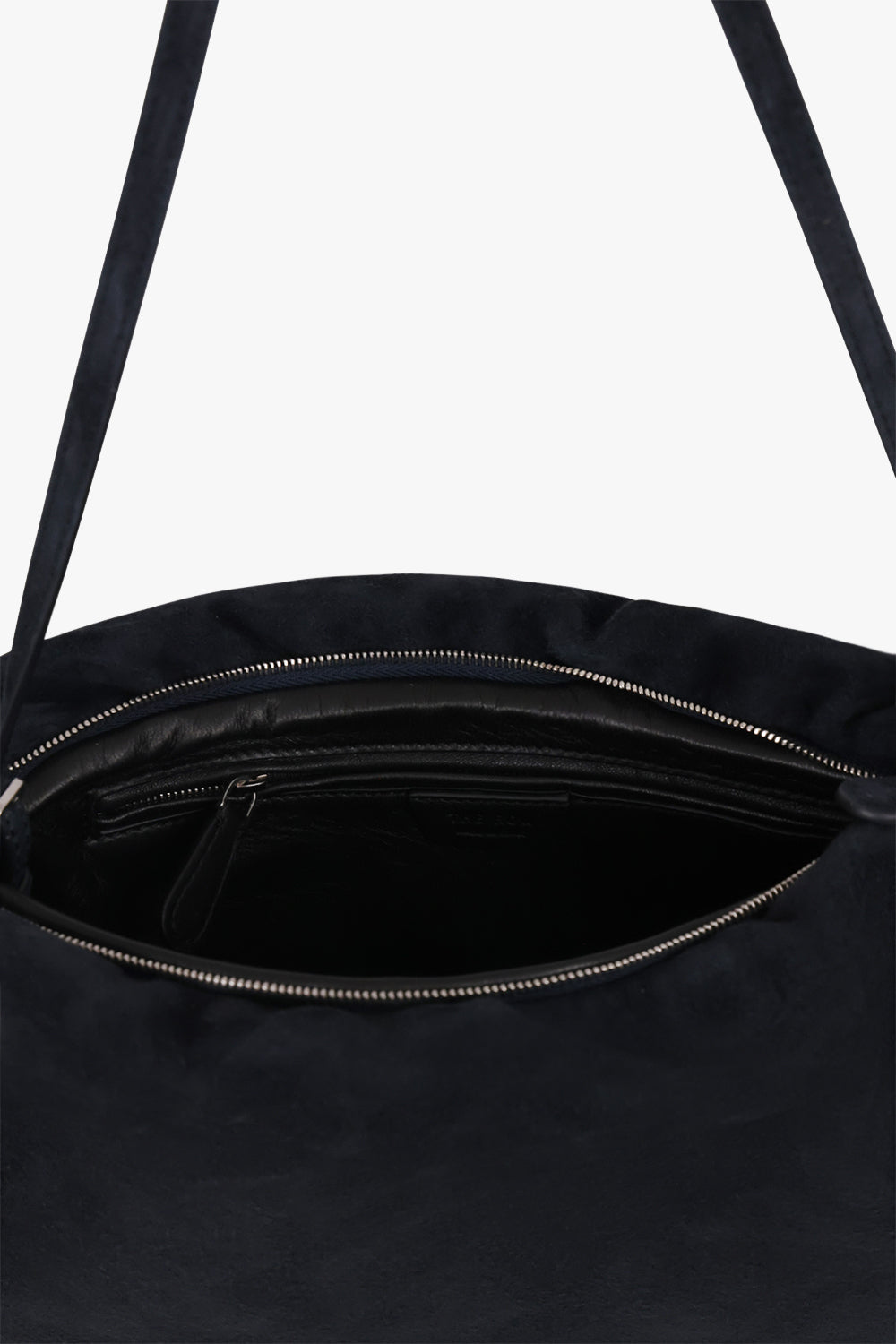 THE ROW BAGS BLUE / Blue Navy XL Bourse Suede Shoulder Bag | Blue Navy