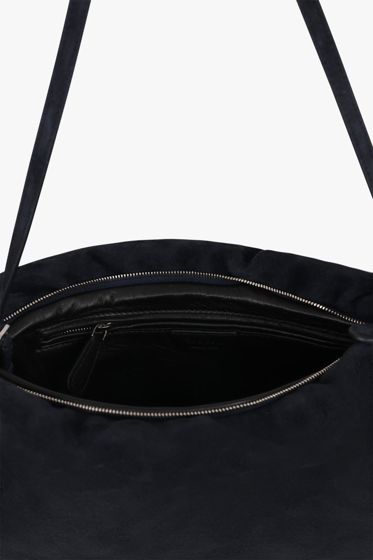 THE ROW BAGS BLUE / Blue Navy XL Bourse Suede Shoulder Bag | Blue Navy