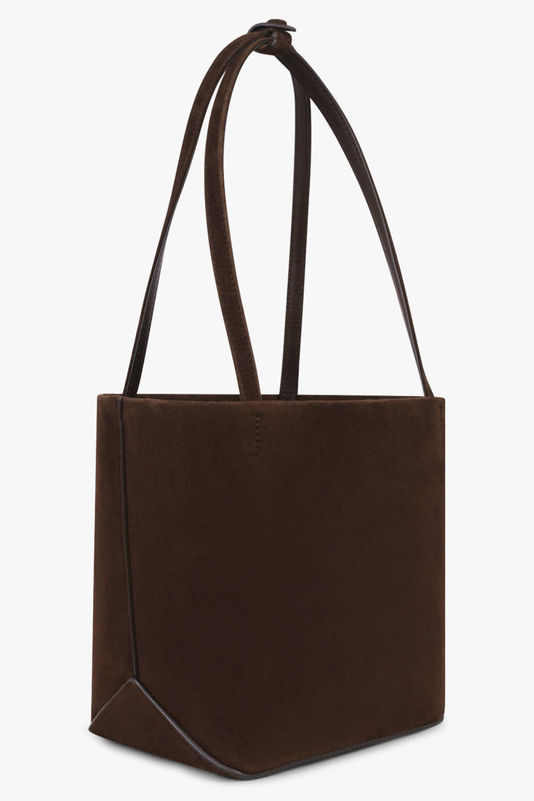 THE ROW BAGS BROWN / Mocha Park Edge Medium Suede Tote Bag | Mocha