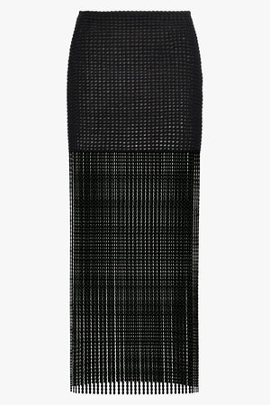 ALAIA RTW Bead Knit Column Skirt | Alaia Black