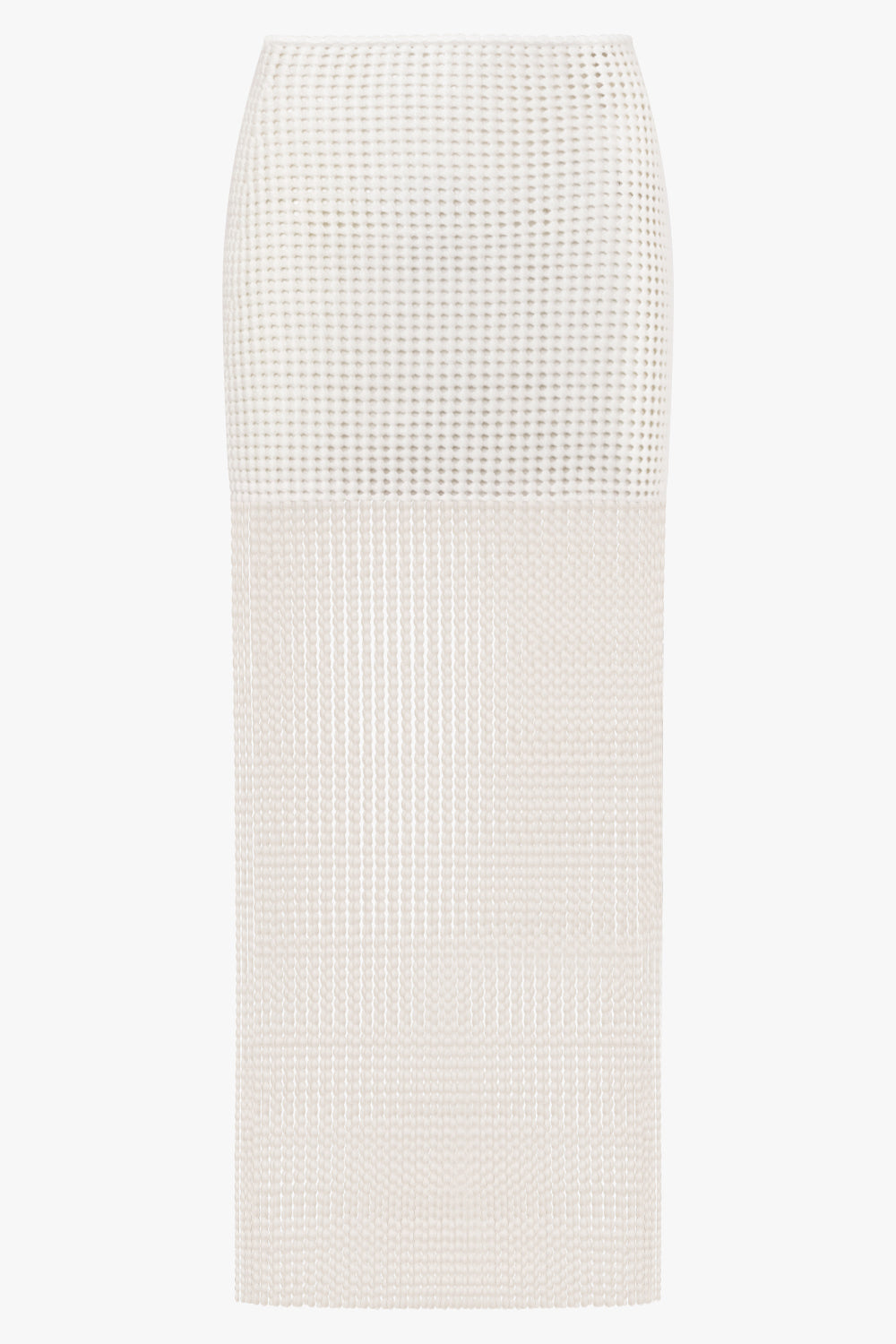 ALAIA RTW Bead Knit Column Skirt | Natural White