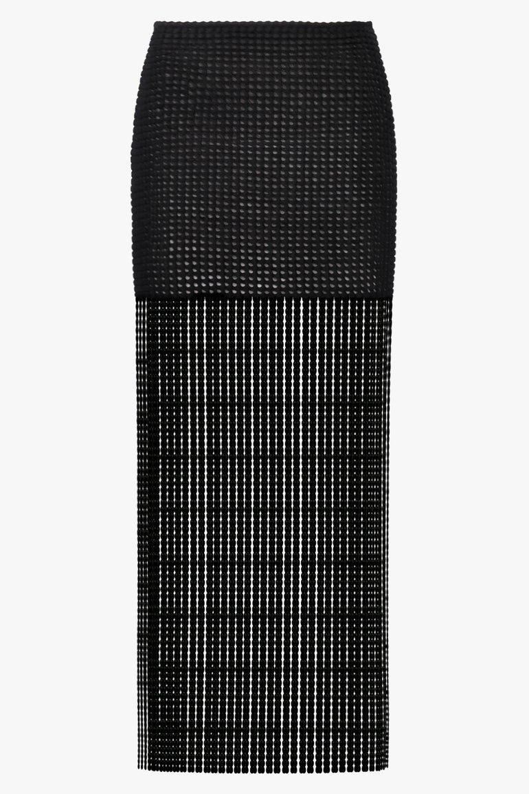 ALAIA RTW Bead Knit Column Skirt | Alaia Black