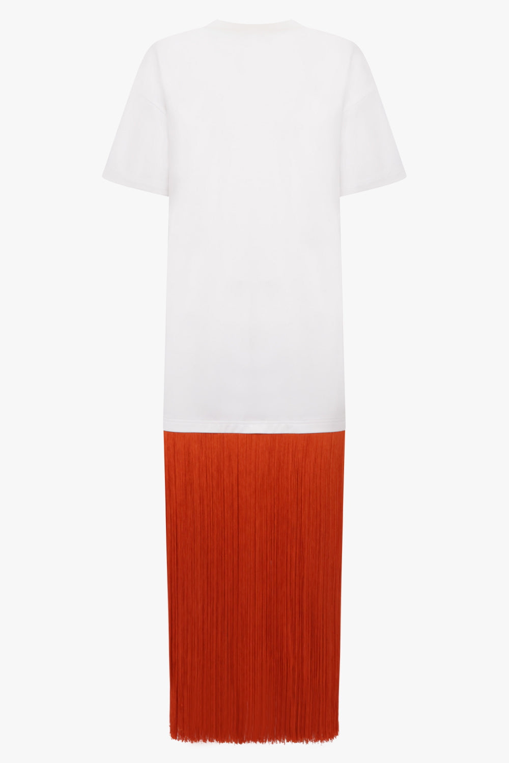 ALAIA RTW Fringe Detail T-Shirt Dress | White
