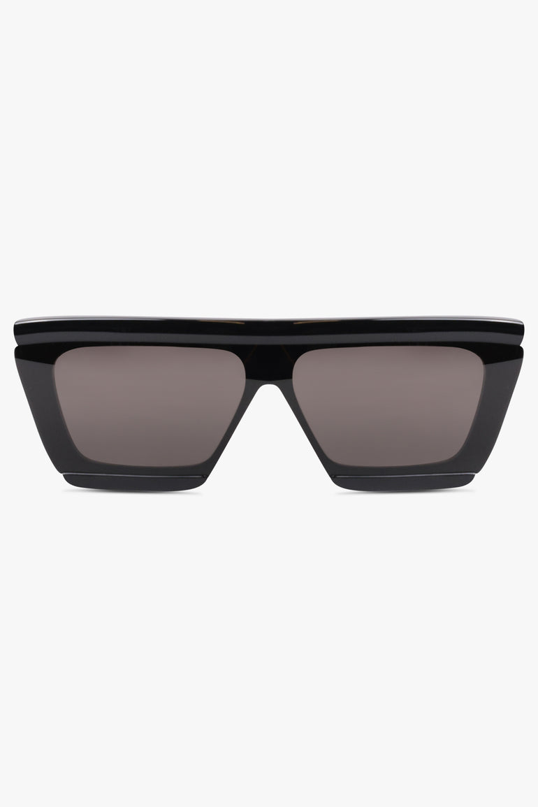 ALAIA SUNGLASSES BLACK / Black AA104S Tapered Rectangular Mask 69 Acetate Sunglasses | Black