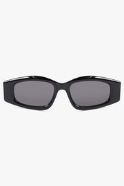 ALAIA SUNGLASSES BLACK / Black AA0079S Elongated Oval Sunglasses | Black