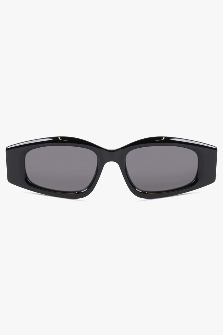 ALAIA SUNGLASSES BLACK / Black AA0079S Elongated Oval Sunglasses | Black