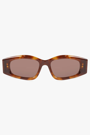 ALAIA SUNGLASSES BROWN / Havana/Brown AA0079S Elongated Oval Sunglasses | Havana/Brown