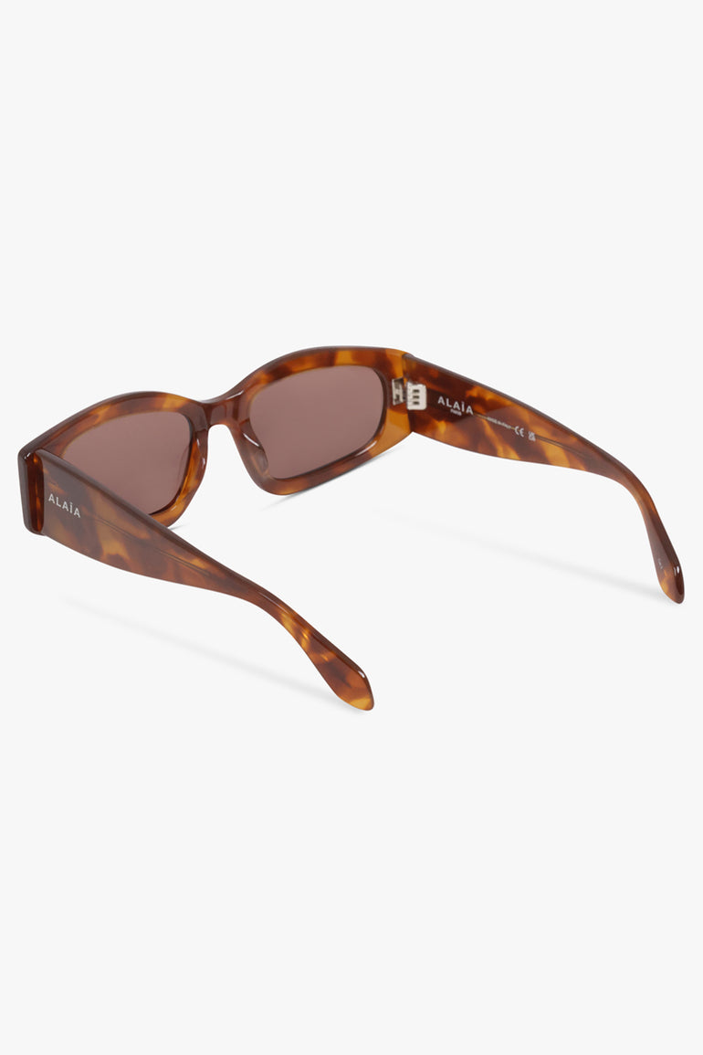 ALAIA SUNGLASSES BROWN / Havana/Brown AA0079S Elongated Oval Sunglasses | Havana/Brown