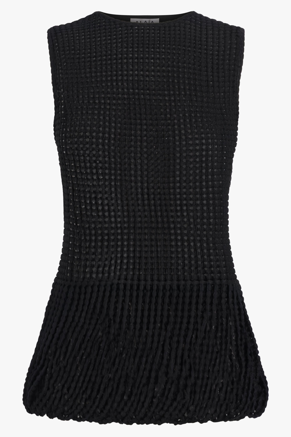 ALAIA RTW Bead Knit Peplum Top | Alaia Black