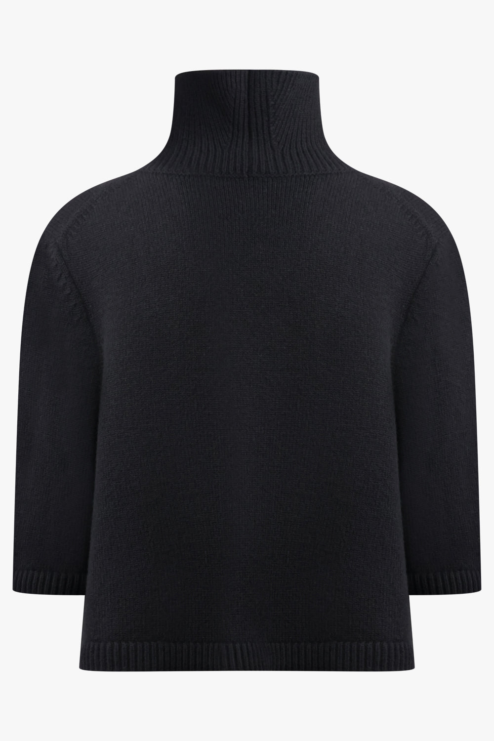 ALAIA RTW High-Neck S/S Cropped Knit | Black