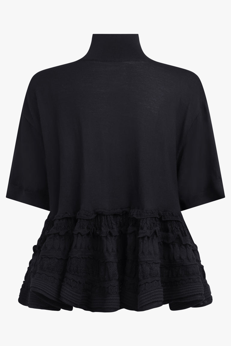 ALAIA RTW High Neck Crinoline Top | Black