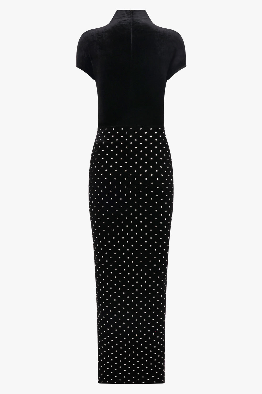 ALAIA RTW Draped Velvet Stud Dress | Black