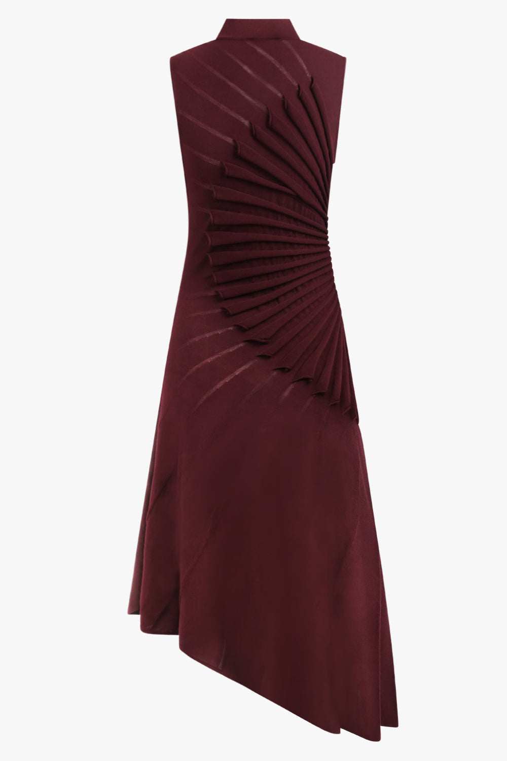 ALAIA RTW 3D Sculpting Asymmetric Dress | Burgundy