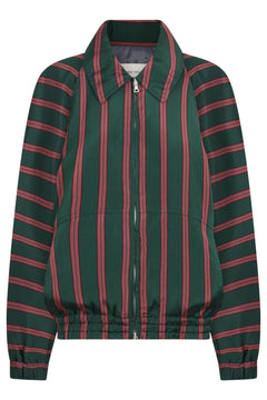 DRIES VAN NOTEN RTW Vinnia Stripe Jacket | Bottle Green/Burgundy