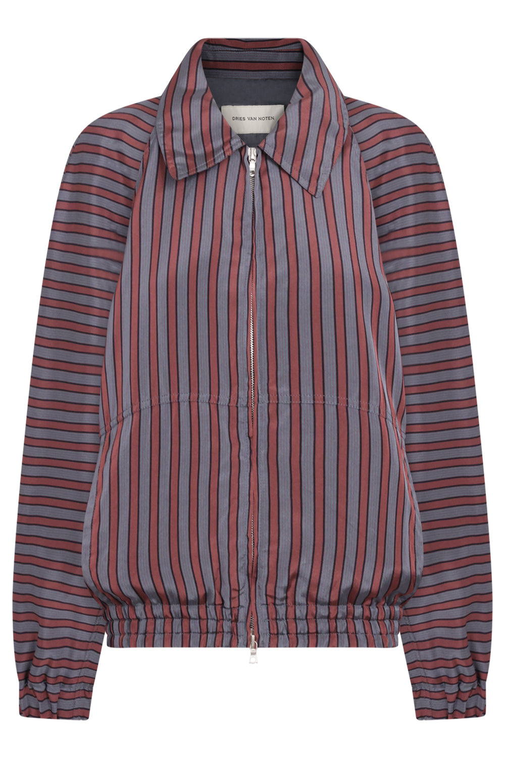DRIES VAN NOTEN RTW Vinnia Stripe Jacket | Burgundy/Grey
