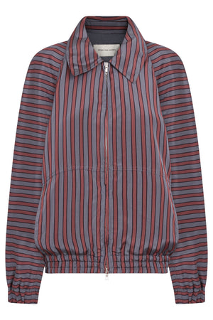 DRIES VAN NOTEN RTW Vinnia Stripe Jacket | Burgundy/Grey
