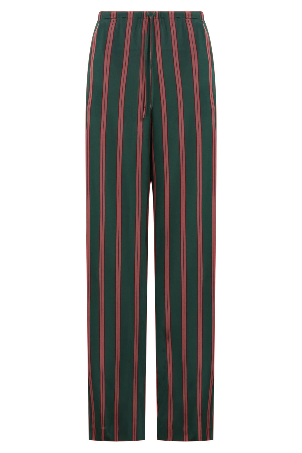 DRIES VAN NOTEN RTW Puvis Long Stripe Pant | Bottle Green/Burgundy