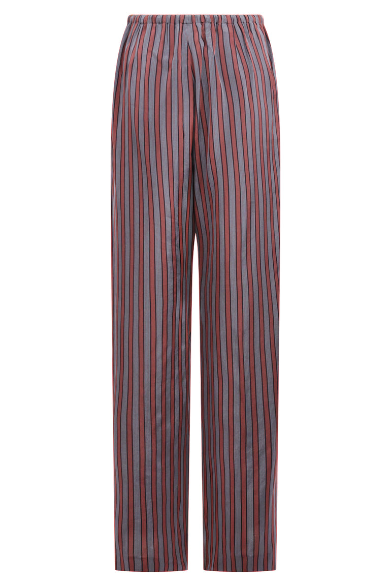 DRIES VAN NOTEN RTW Puvis Long Stripe Pant | Burgundy/Grey