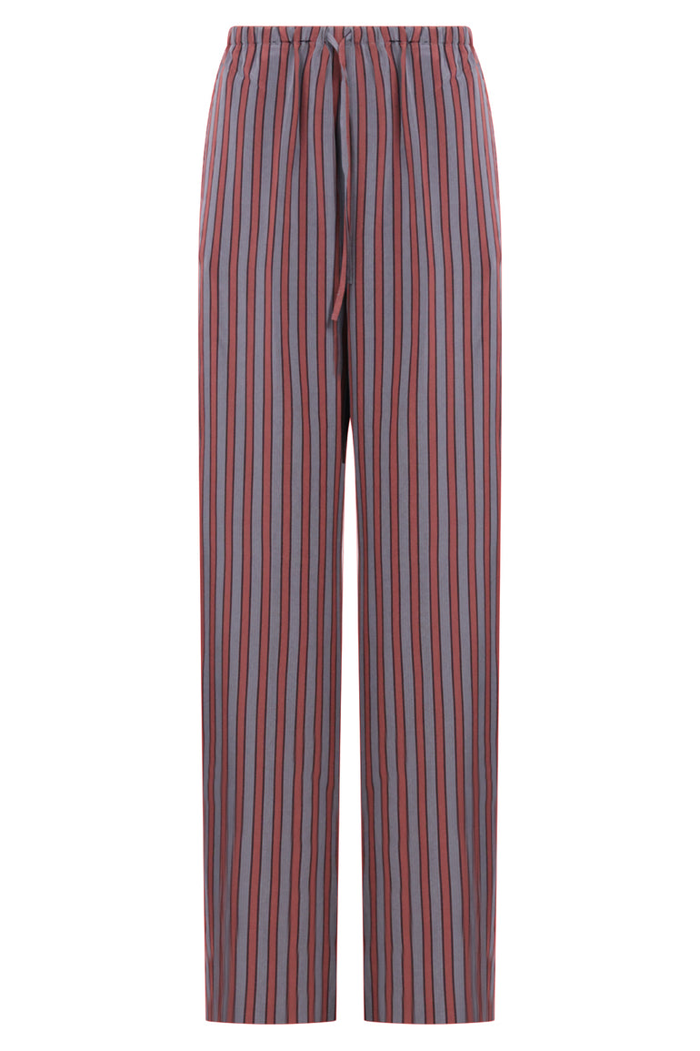 DRIES VAN NOTEN RTW Puvis Long Stripe Pant | Burgundy/Grey