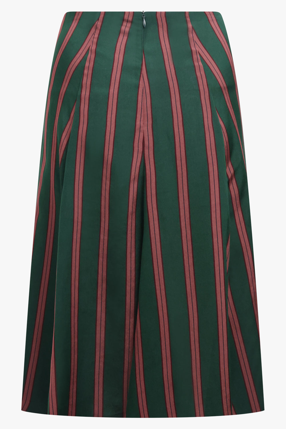DRIES VAN NOTEN RTW Susya Stripe Midi Skirt | Bottle Green/Burgundy