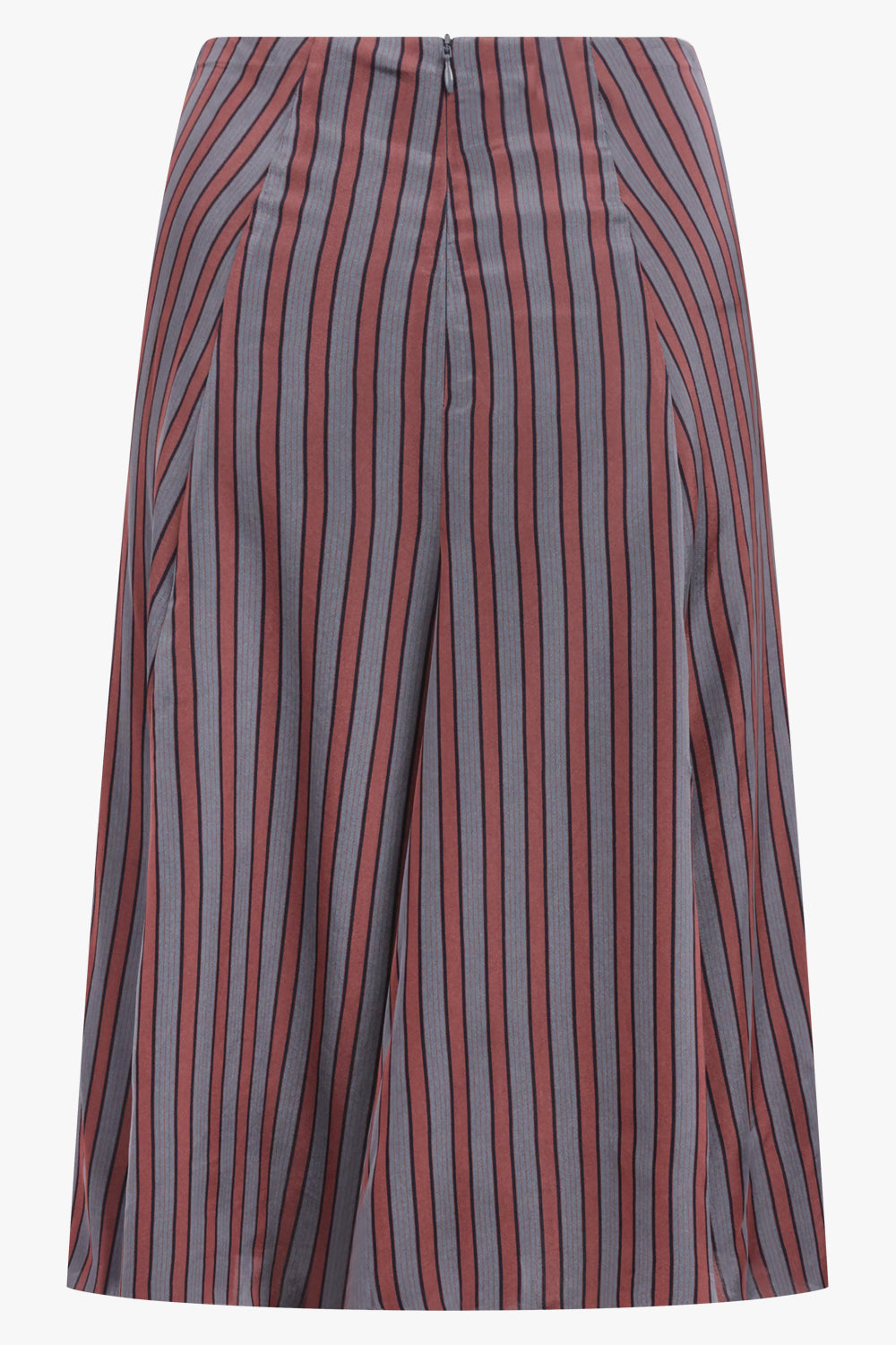 DRIES VAN NOTEN RTW Susya Stripe Midi Skirt | Burgundy/Grey
