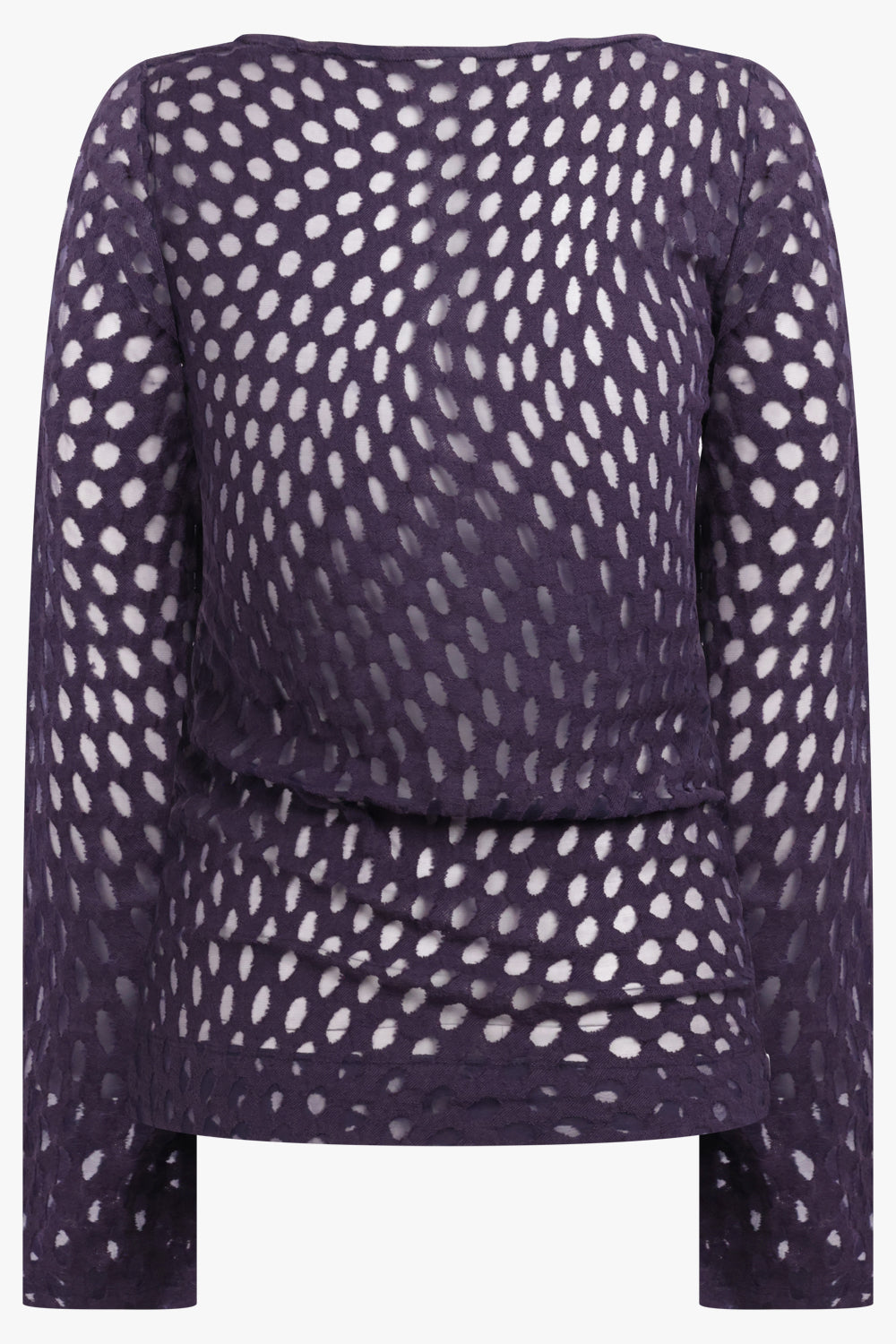 DRIES VAN NOTEN RTW Holletina Polka Dot Top | Dark Purple