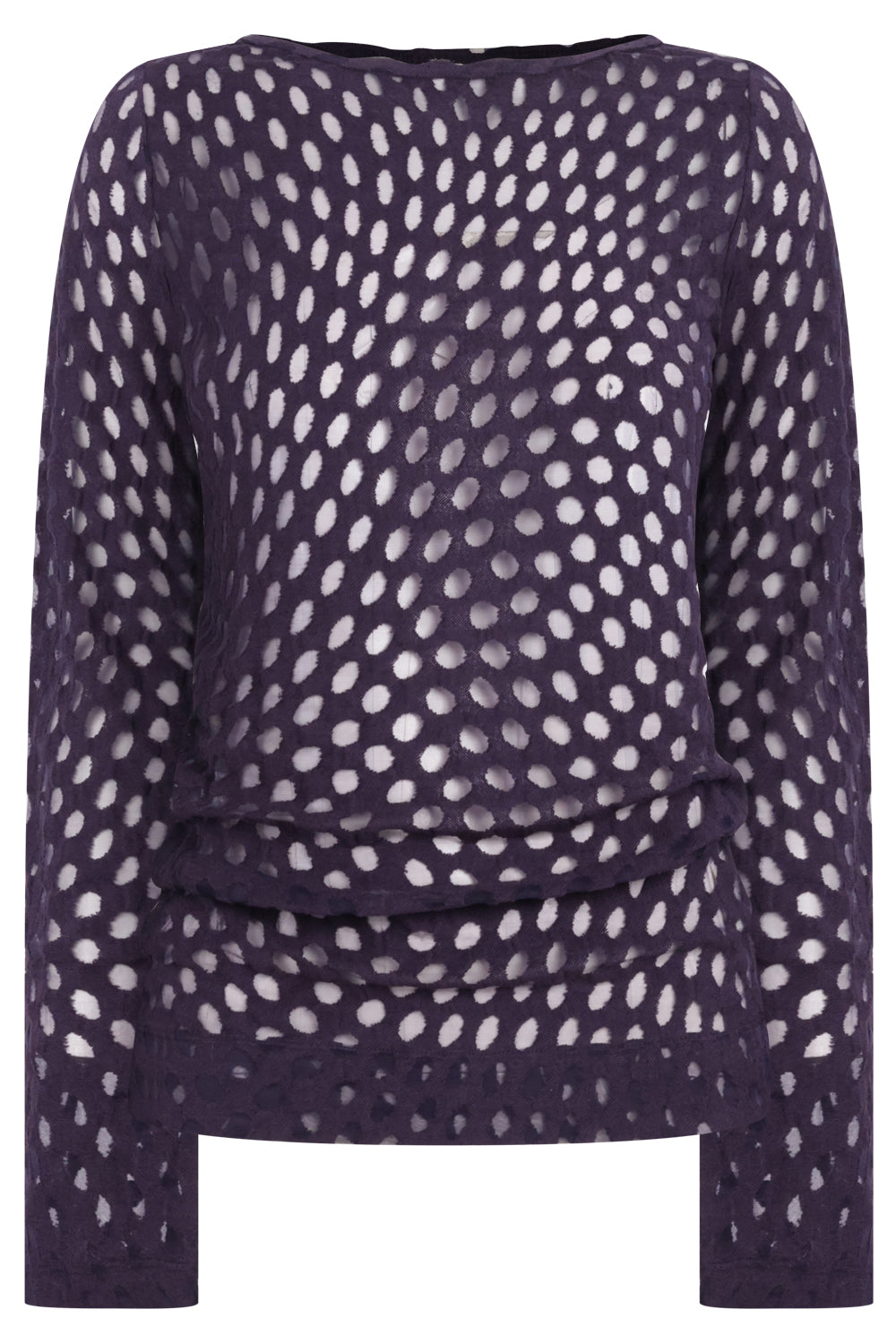 DRIES VAN NOTEN RTW Holletina Polka Dot Top | Dark Purple