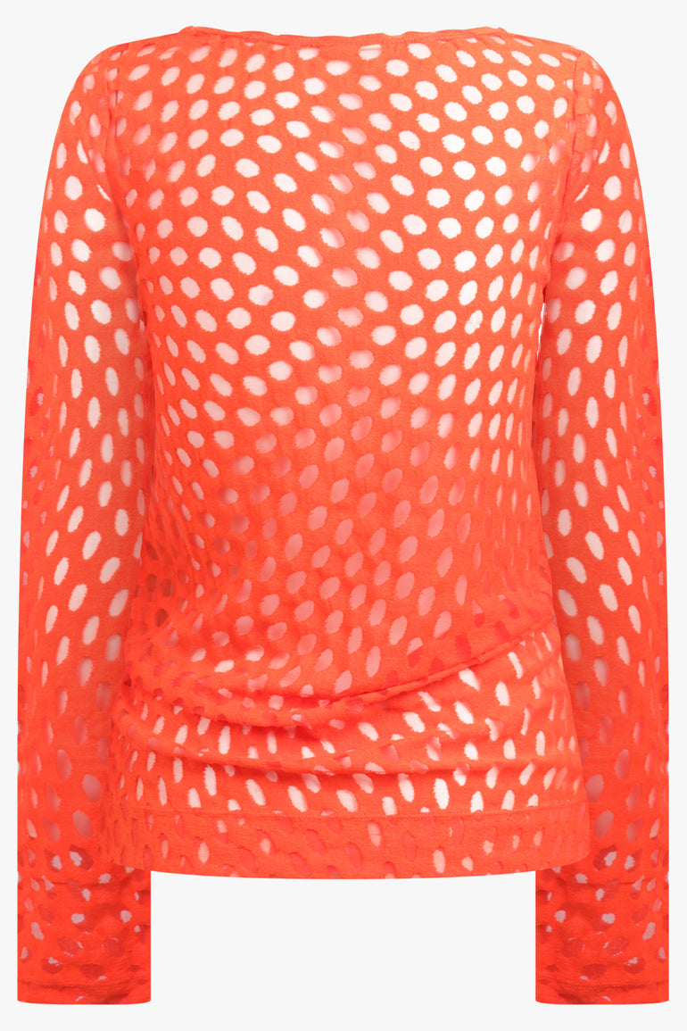 DRIES VAN NOTEN RTW Holletina Polka Dot Top | Red