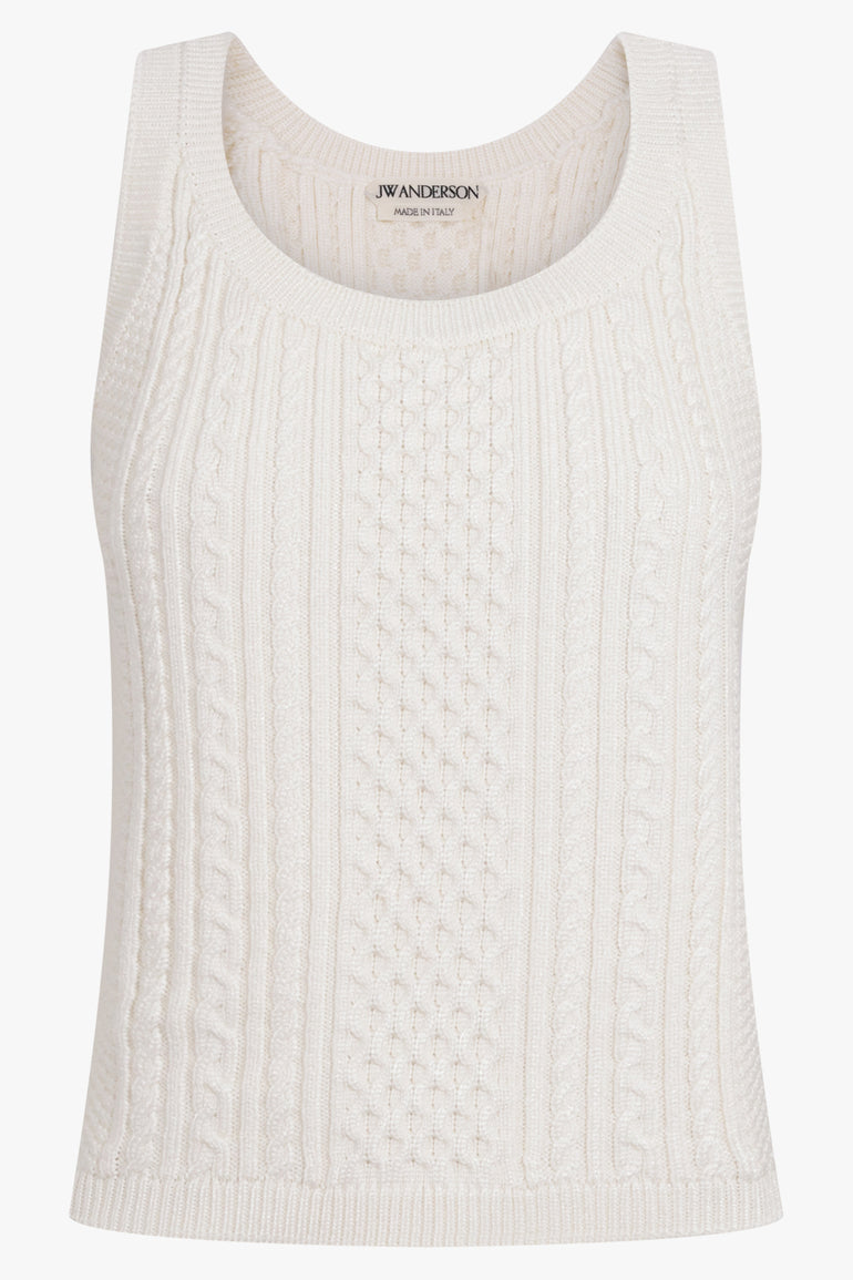 JW ANDERSON RTW Cable Cami Singlet Top | Ivory