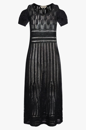 JW ANDERSON RTW Crochet Cold-Shoulder Midi Dress | Black