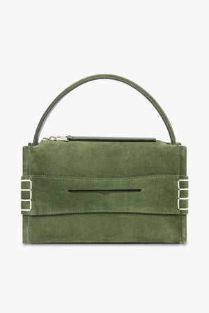 JW ANDERSON BAGS GREEN / KHAKI Small Suede Loafer Bag | Khaki