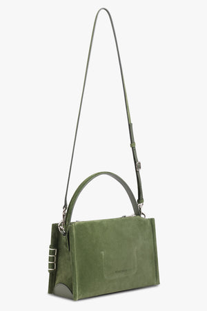 JW ANDERSON BAGS GREEN / KHAKI Small Suede Loafer Bag | Khaki