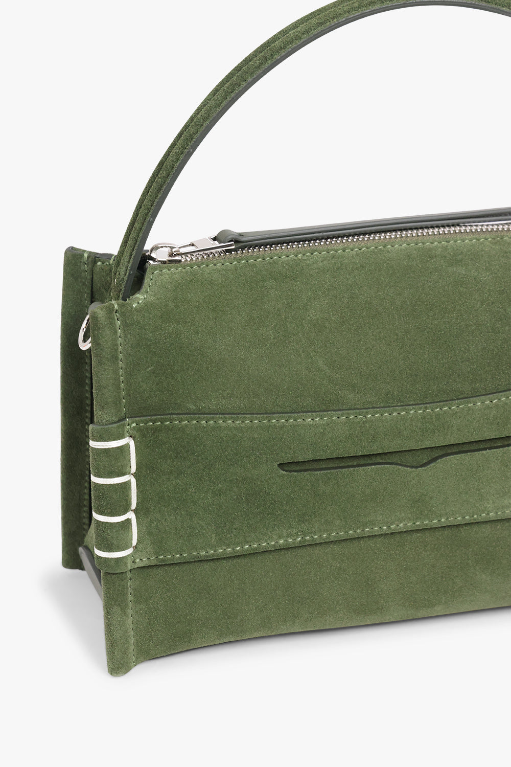 JW ANDERSON BAGS GREEN / KHAKI Small Suede Loafer Bag | Khaki