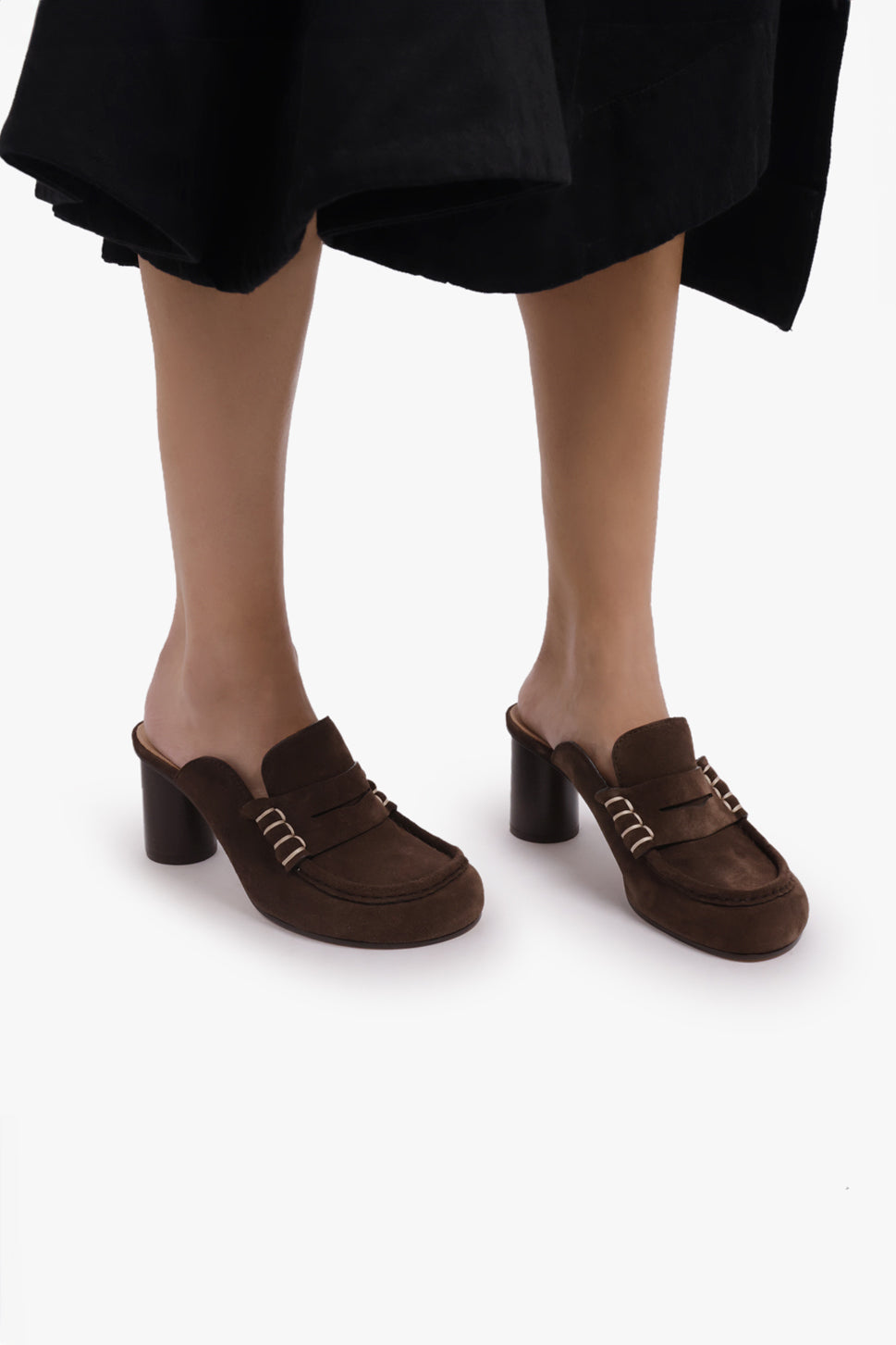 JW ANDERSON SHOES Loafer Mule 75mm Heel | Chocolate Brown
