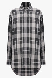 PHOEBE PHILO RTW Removable Collar Check Tuxedo Shirt | Black/White