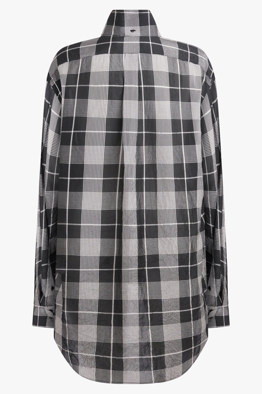PHOEBE PHILO RTW Removable Collar Check Tuxedo Shirt | Black/White
