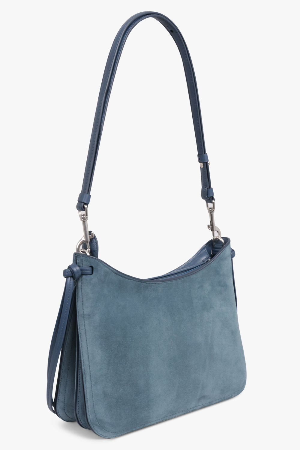 PHOEBE PHILO BAGS BLUE / Light Denim Blue Gig Small Shoulder Suede Bag | Light Denim Blue