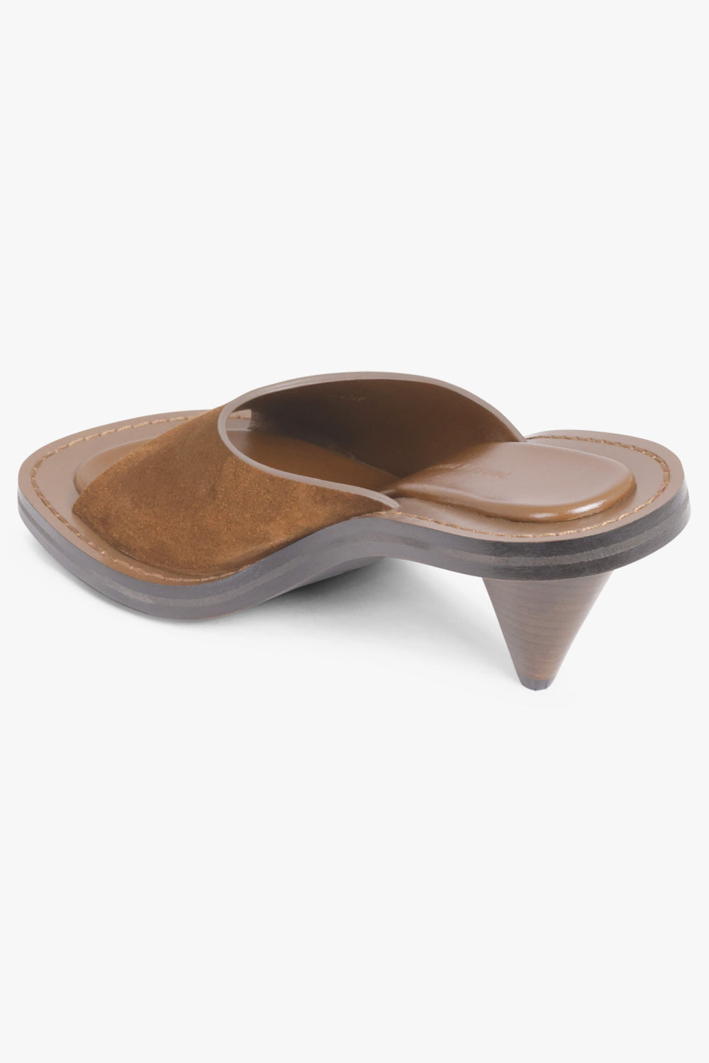 PHOEBE PHILO SHOES Strap Suede Mule 75mm | Dark Khaki