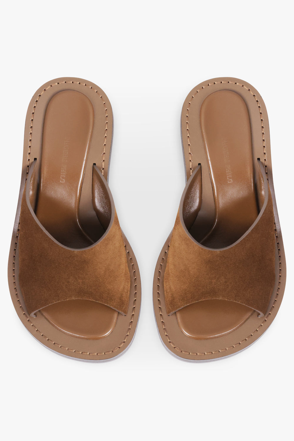 PHOEBE PHILO SHOES Strap Suede Mule 75mm | Dark Khaki
