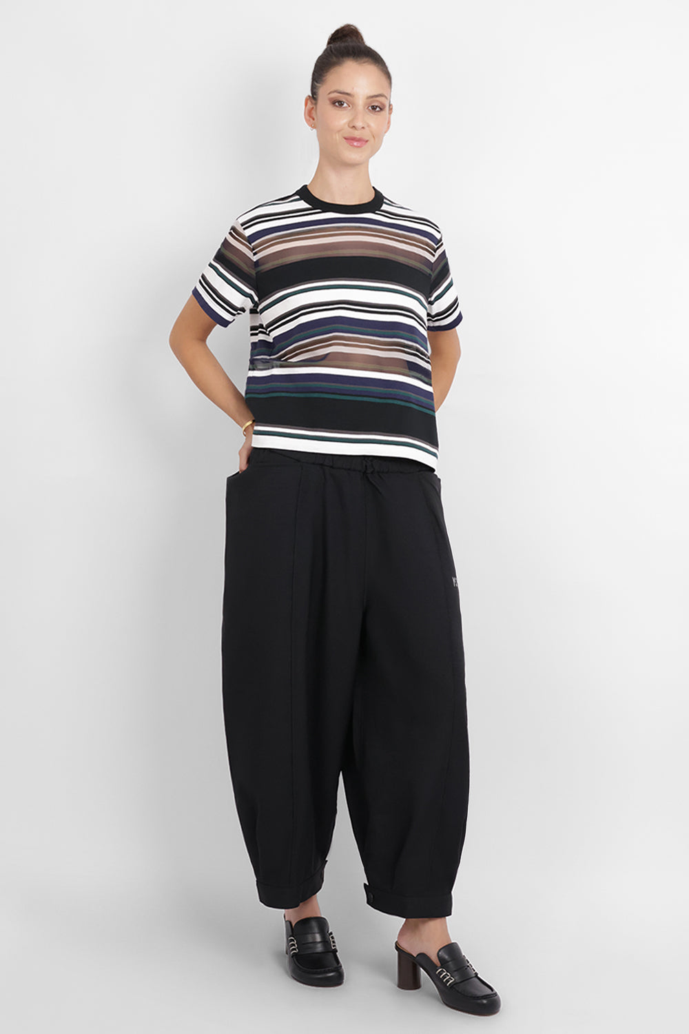 Y-3 RYW Sport Uniform Cropped Track Pant | Black