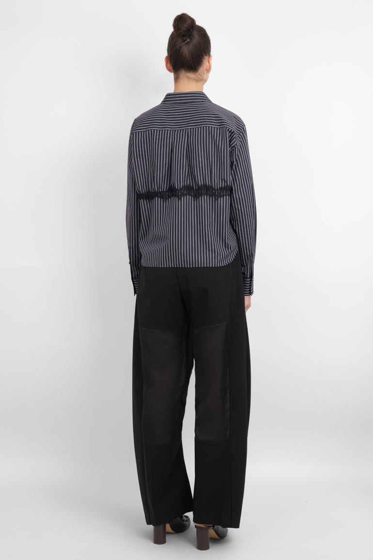 SACAI RTW Sheer Panel Tailored Suiting Pants | Black