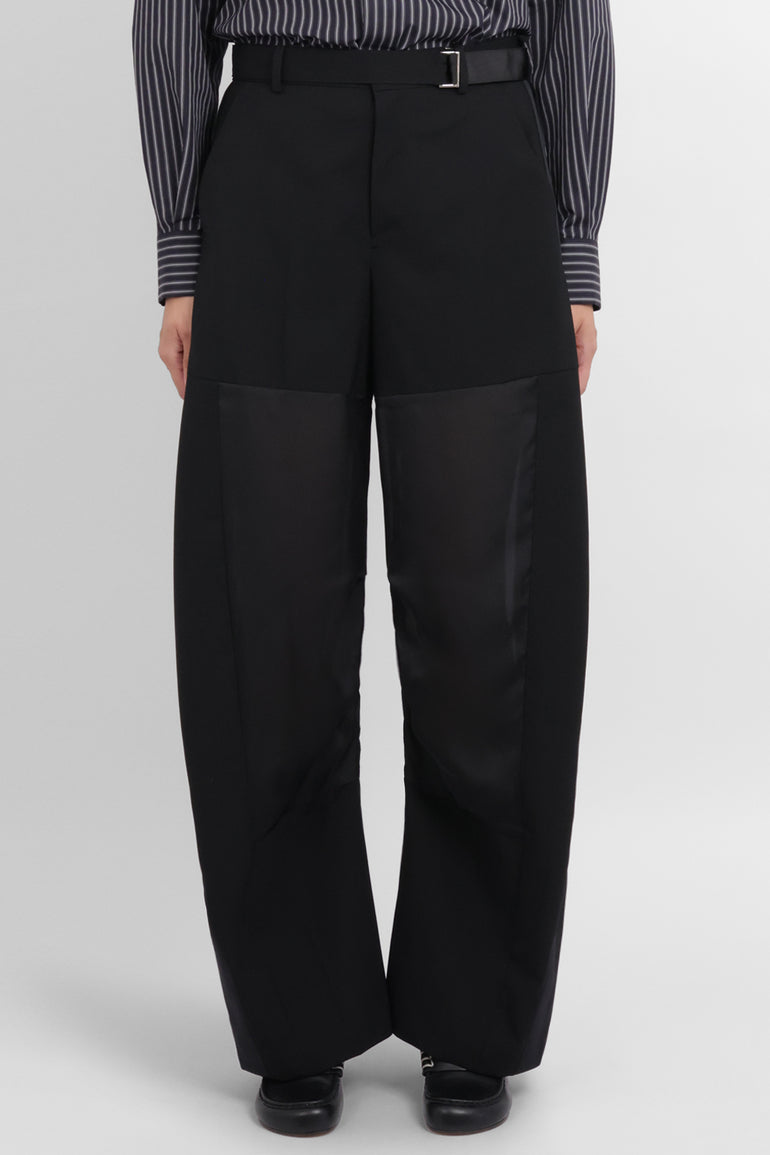 SACAI RTW Sheer Panel Tailored Suiting Pants | Black