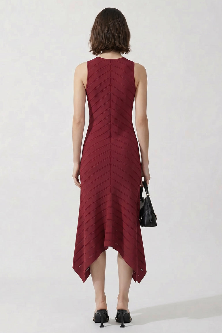 GIVENCHY RTW Herringbone Knit Long Dress | Red Cherry