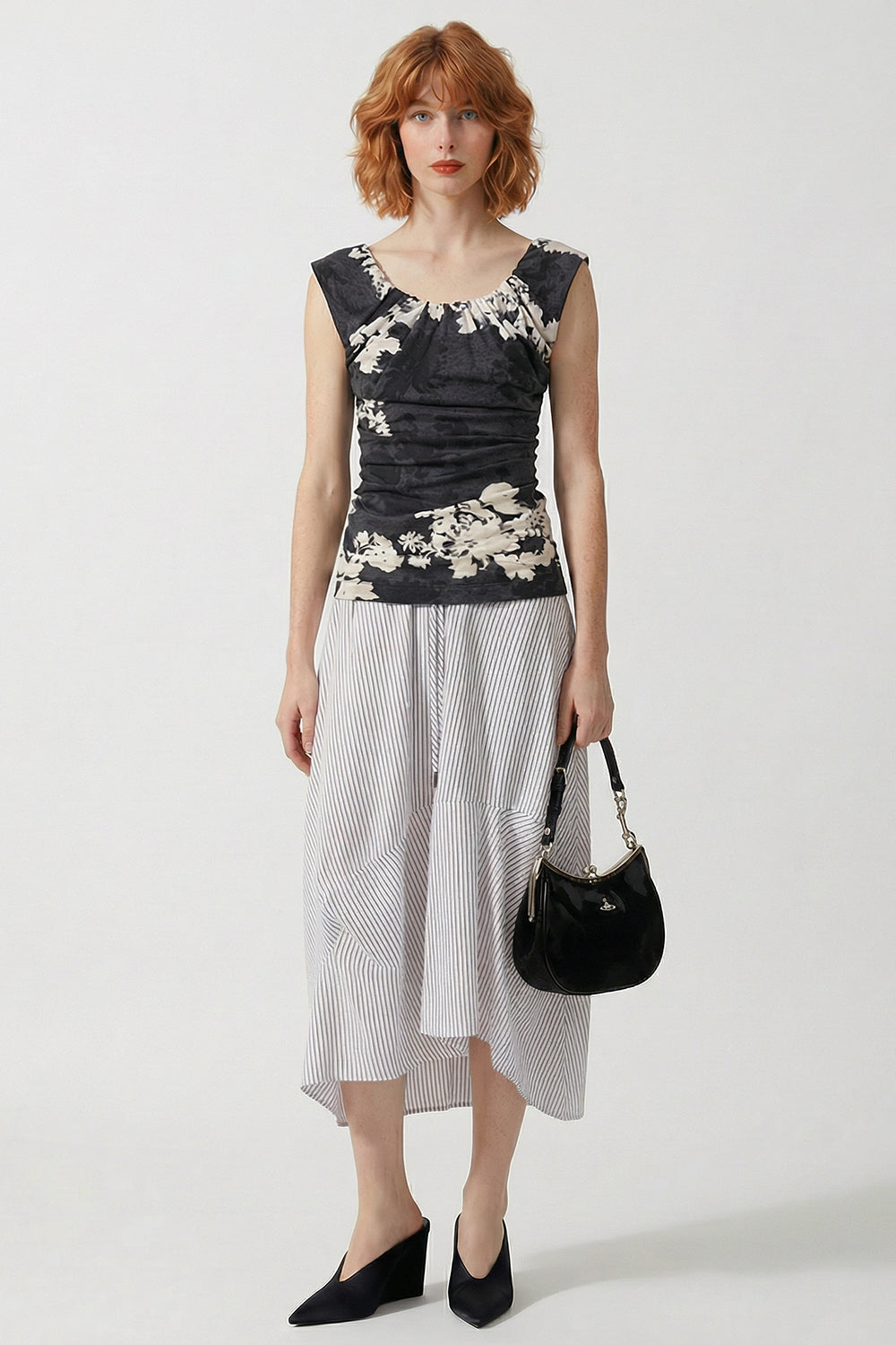 VIVIENNE WESTWOOD RTW Devore Ginnie Top | Grey/Flowers